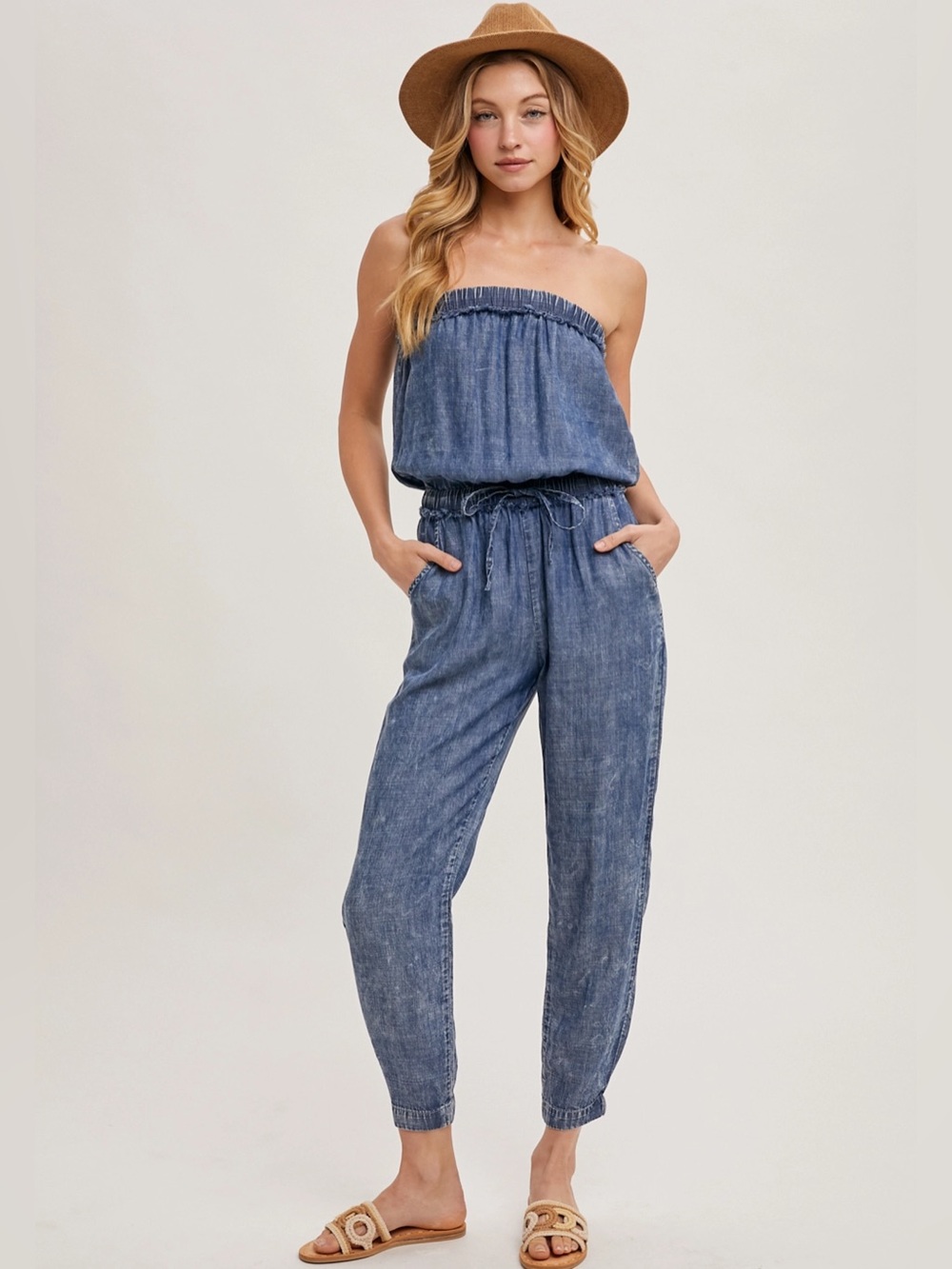Tencel Strapless Jumpsuit